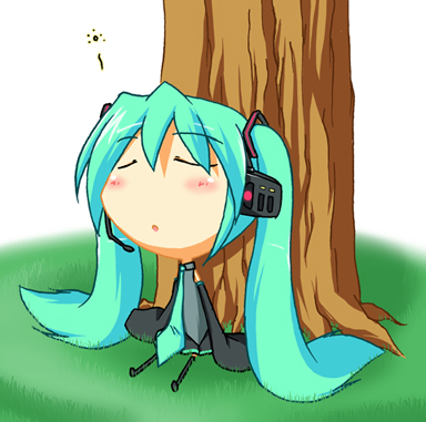 gobaku, gobaku_arashi, green_hair, hatsune_miku, lowres, sleeping, twintails, vocaloid