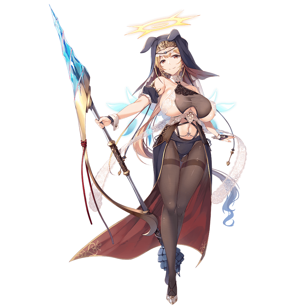 1girl, bangs, breasts, brown_eyes, brown_hair, brown_legwear, dennou_tenshi_jibril, full_body