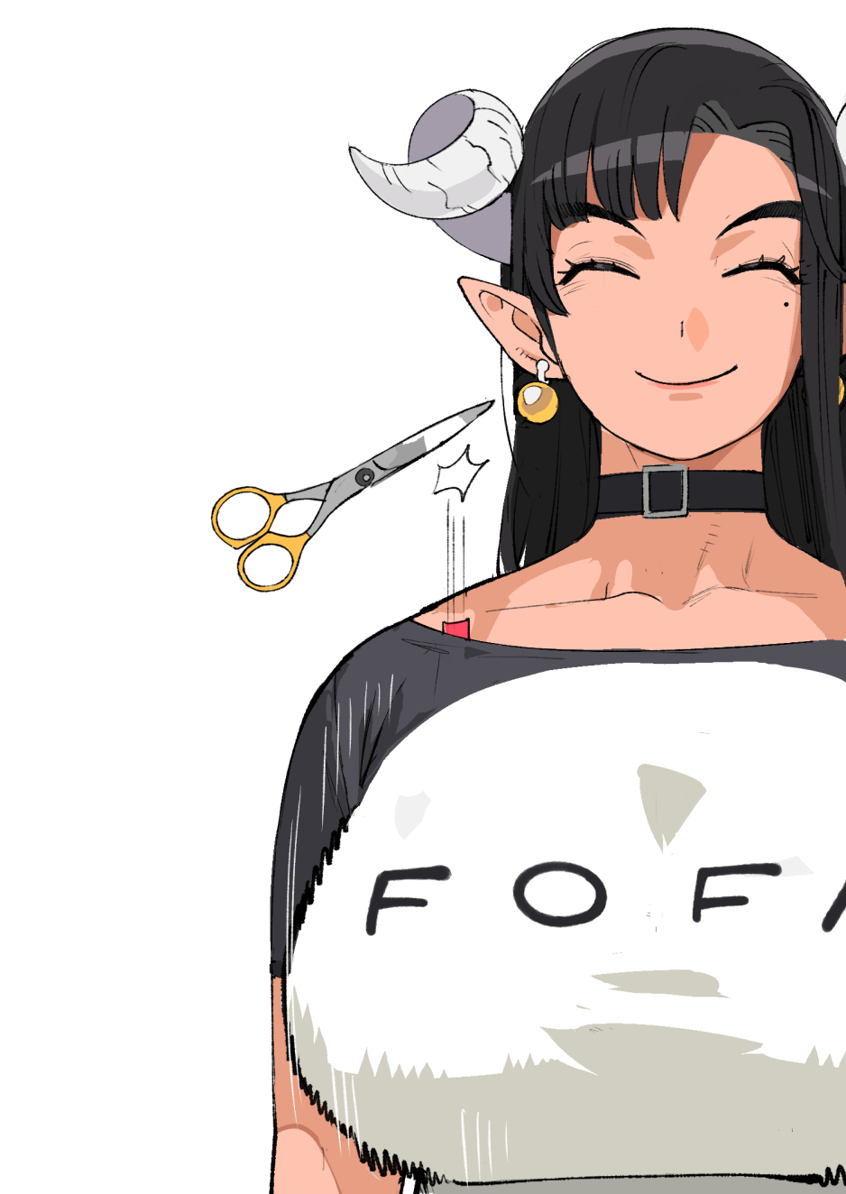 1girl, ^_^, bouncing_breasts, bra, bra_strap, breasts, choker, closed_eyes
