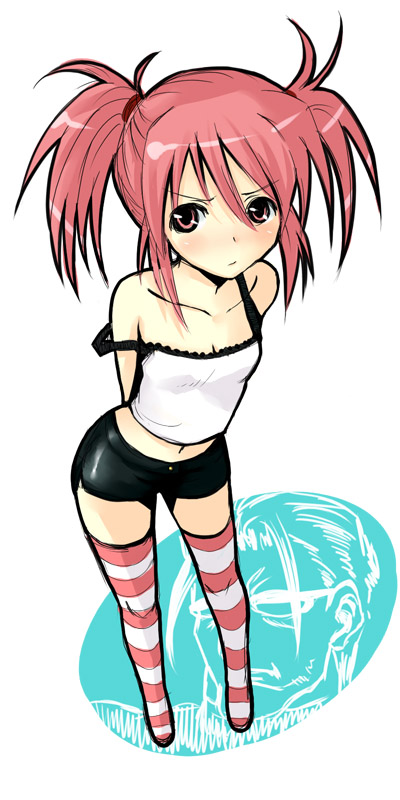edomae_lunar, edomae_runa, lunar_no_papa, pink_eyes, pink_hair, seto_no_hanayome, striped, striped_legwear, striped_thighhighs, taha, tank_top, thigh-highs, thighhighs, twintails