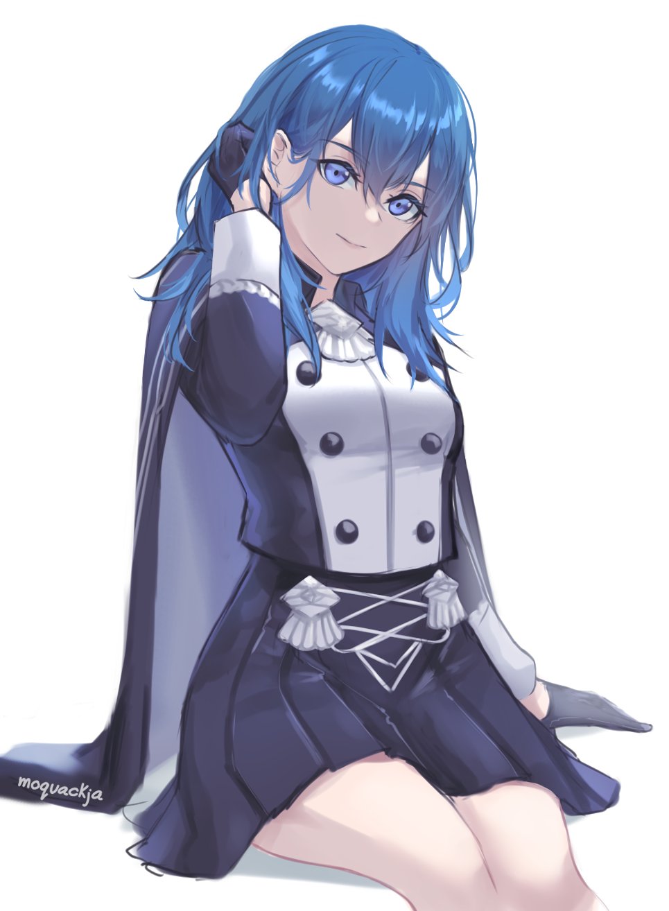 1girl, blue_eyes, breasts, byleth_(fire_emblem), byleth_eisner_(female), closed_mouth, fire_emblem, fire_emblem:_three_houses