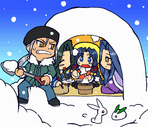 air, animated, animated_gif, chibi, gif, igloo, kannabi_no_mikoto, lowres