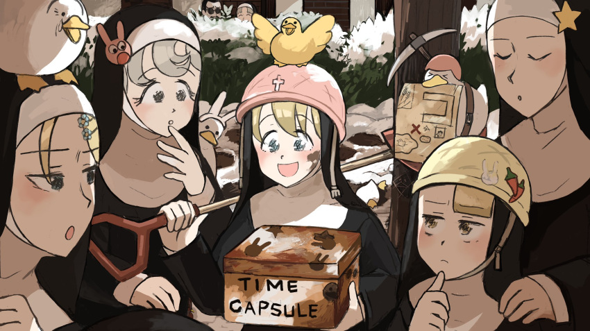 >_<, 1boy, 6+girls, :d, :o, ^_^, animal_ears, animal_on_head