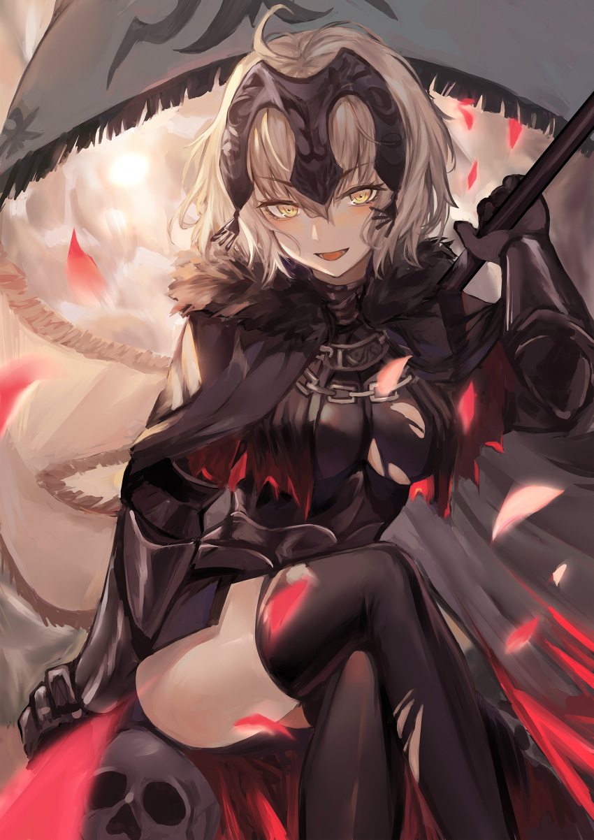 1girl, :d, absurdres, ahoge, akalee, armor, armored_dress, bangs