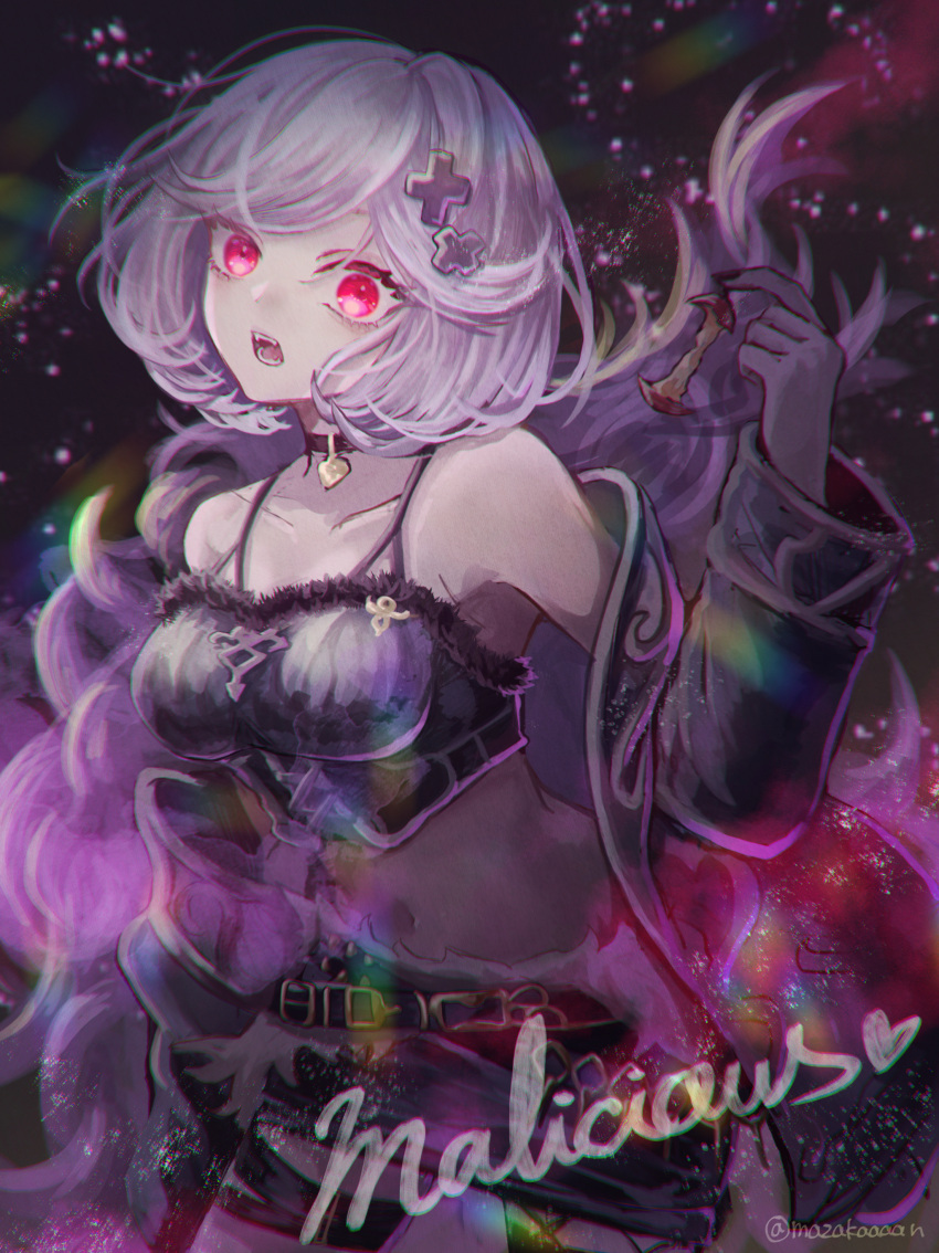 1girl, absurdres, alter_ego_malevolent_(granblue_fantasy), bangs, black_nails, black_skirt, breasts, collar