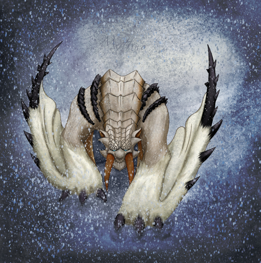 barioth, blizzard, folded_wings, monster_hunter, monster_hunter_3, mythro, snow, tusks