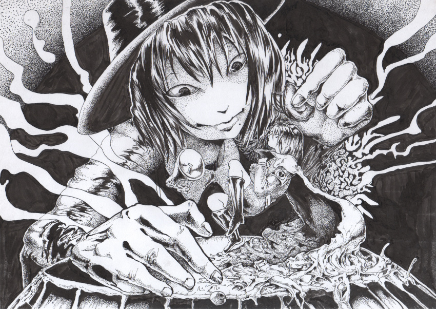 2girls, absurdres, anonymous_(japanese), armband, artist_request, bangs, boots, broken_heart_print