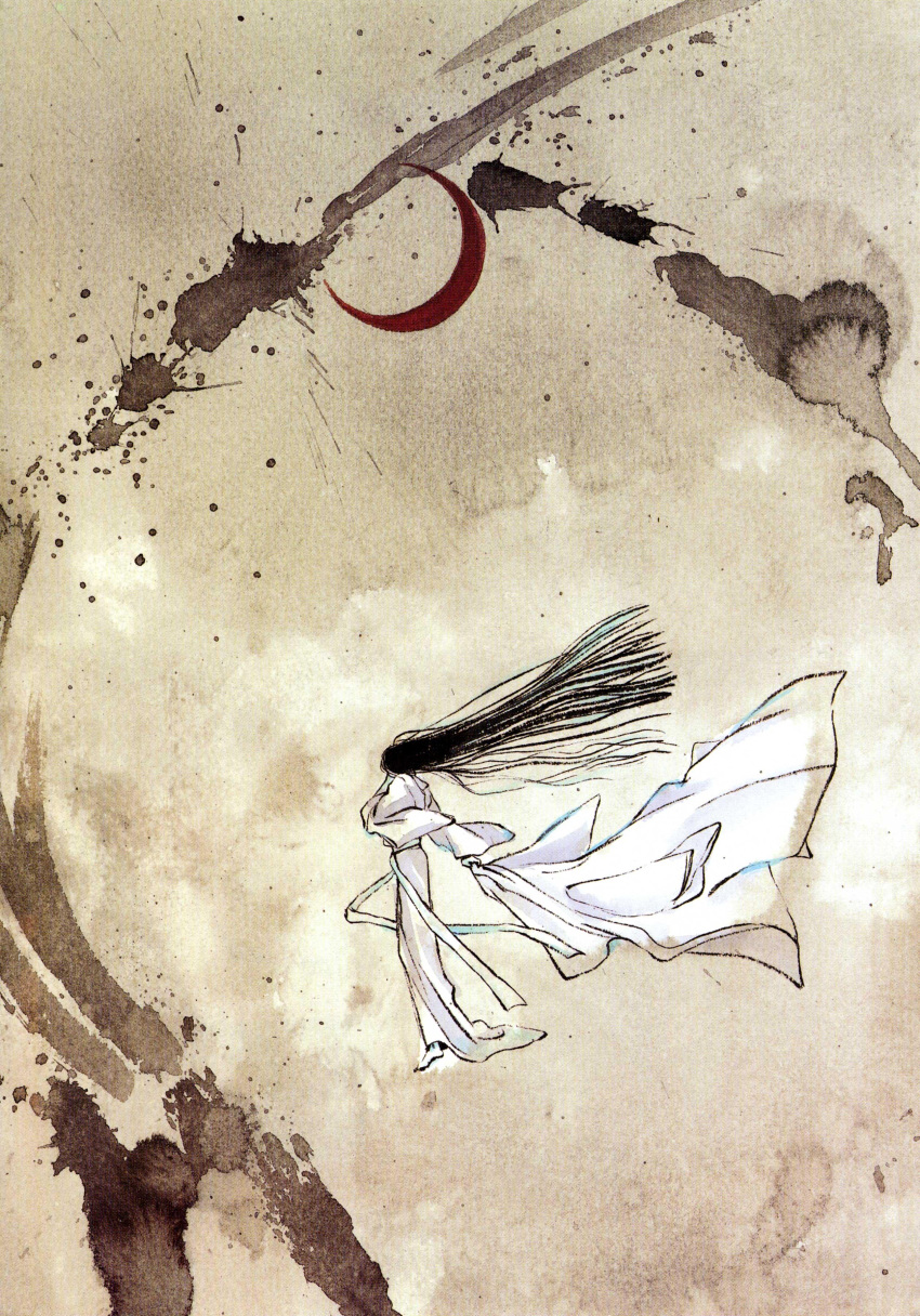 black_hair, clamp, highres, japanese_clothes, kimono, lipstick, long_hair, princess