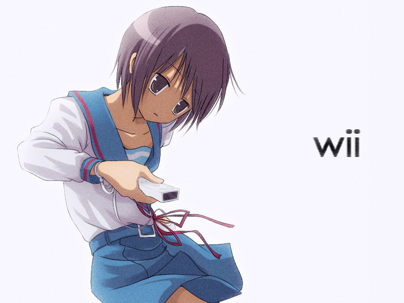 otogiri_(lambda), school_uniform, short_hair, suzumiya_haruhi_no_yuuutsu, wii, wiimote