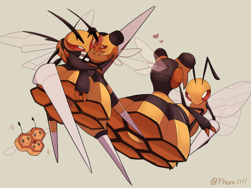 0_0, a-nya, bee, beedrill, blush, bug, combee, commentary_request