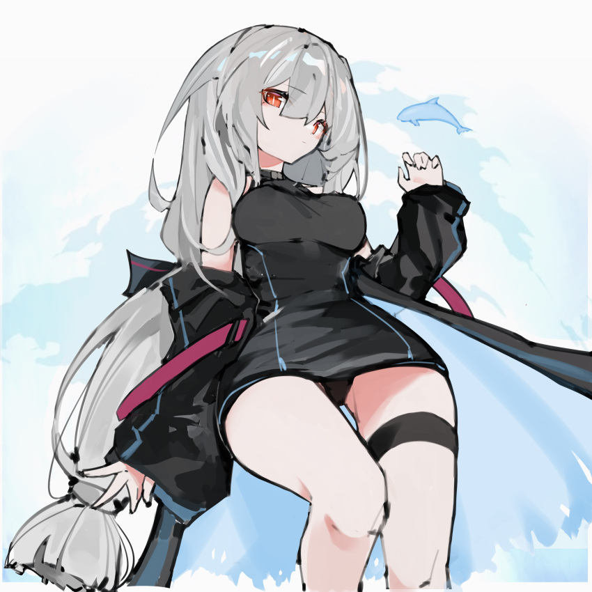 1girl, absurdres, arknights, bangs, bare_shoulders, breasts, error1980, expressionless