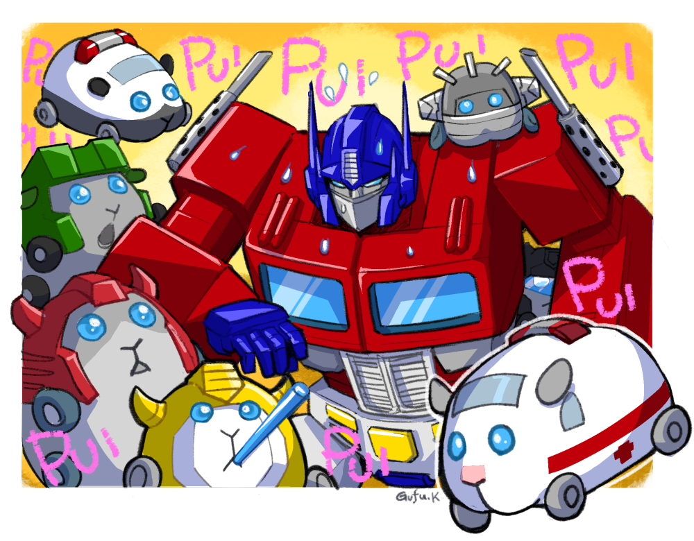 1boy, animalization, artist_name, autobot, blue_eyes, bumblebee, bumblebee_(cosplay), cliffjumper