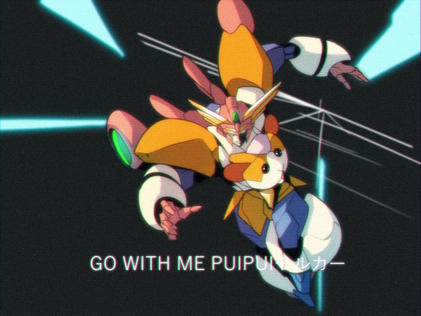 ban!_(bansankan), checkered, checkered_floor, film_grain, guinea_pig, lyrics, mecha, no_humans