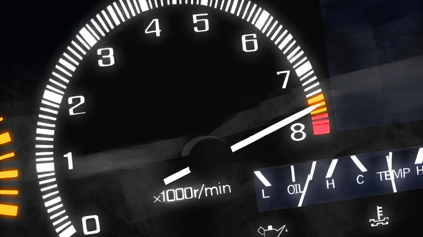 absurdres, close-up, highres, initial_d, laing, no_humans, speedometer, vehicle_interior