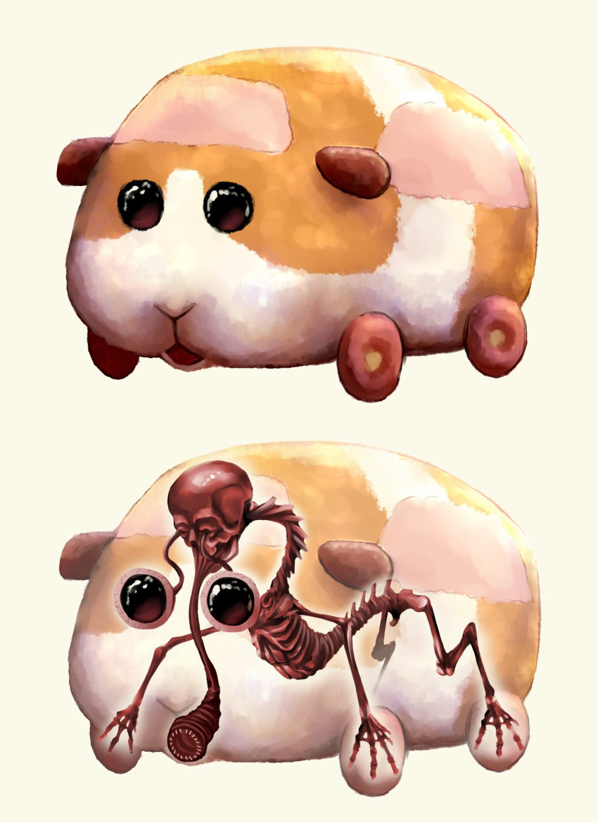 akiya_0919, anatomy, car, commentary, cursed_fall_guy_(meme), fall_guys, ground_vehicle, guinea_pig