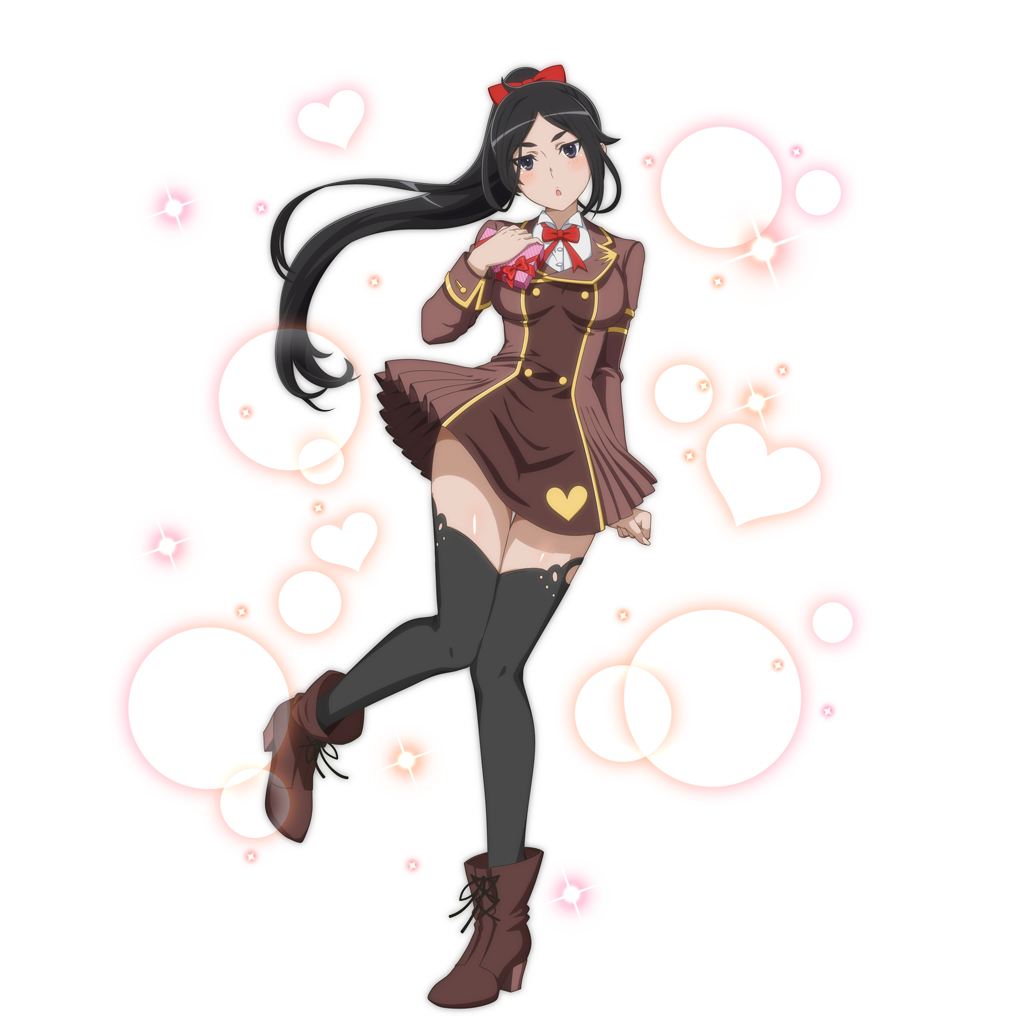 1girl, :o, alternate_costume, artist_request, bangs, black_eyes, black_hair, black_legwear
