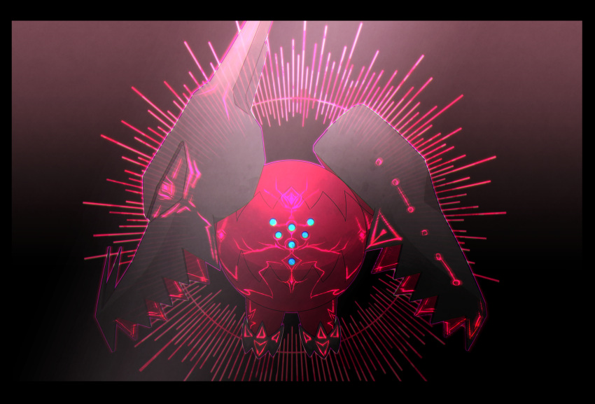 absurdres, black_border, blank_eyes, blue_eyes, border, chromatic_aberration, commentary_request, full_body