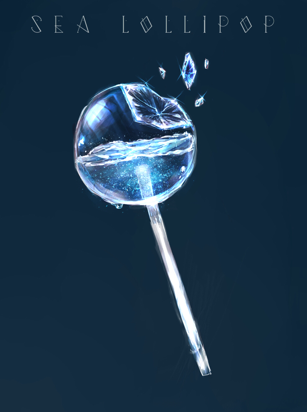 blue_background, blue_theme, broken, candy, cocon_(cocon_q), commentary_request, english_commentary, english_text
