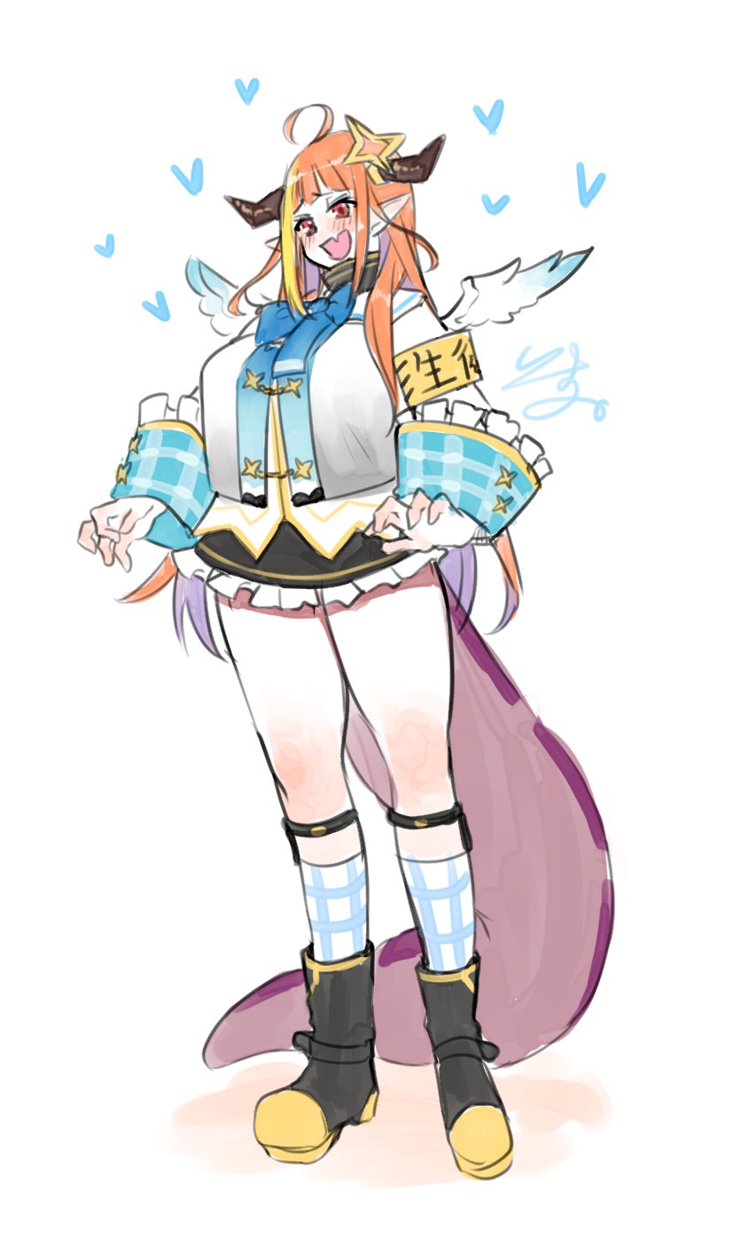 1girl, ahoge, amane_kanata, amane_kanata_(cosplay), angel_wings, armband, bangs, bell_sleeves