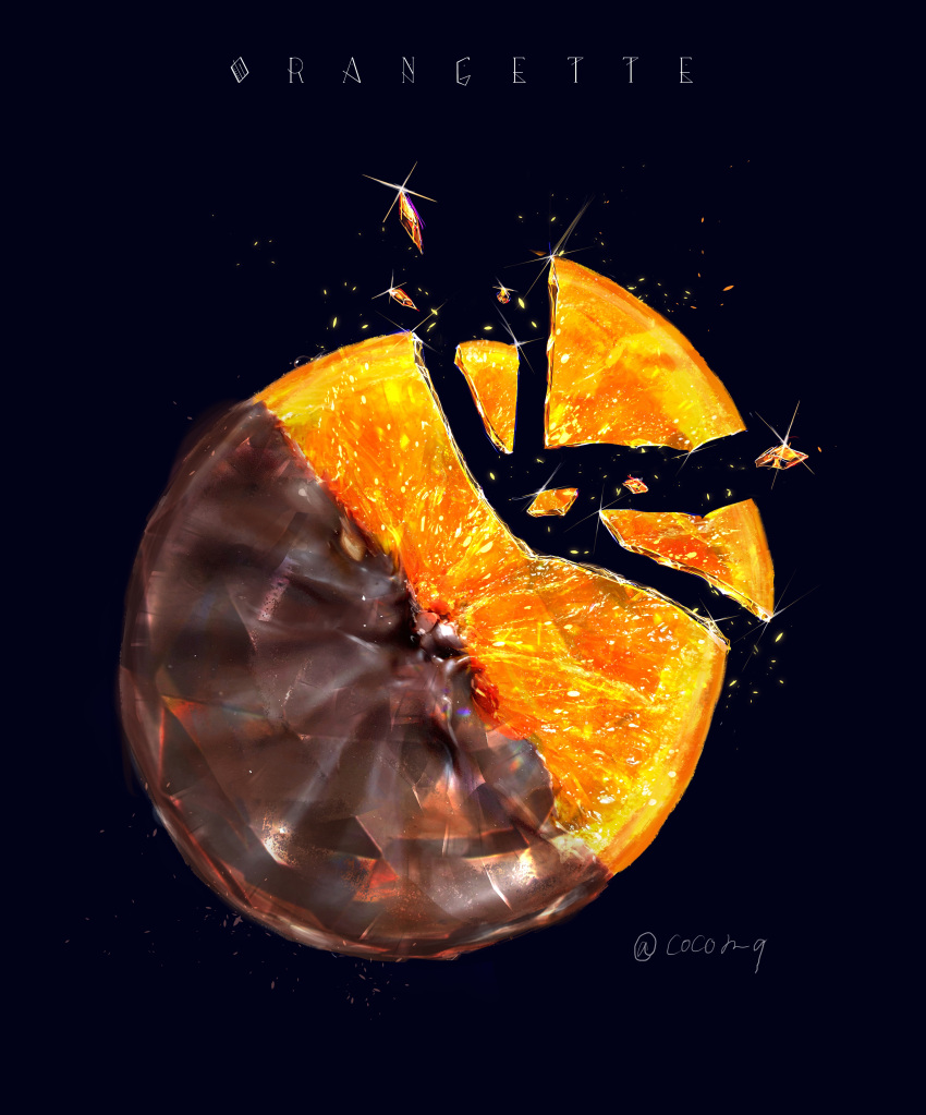 absurdres, artist_name, black_background, chocolate, cocon_(cocon_q), commentary_request, english_text, food