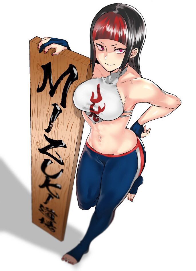 1girl, alternate_color, alternate_costume, alternate_hair_color, alternate_hairstyle, barefoot, black_hair, breasts
