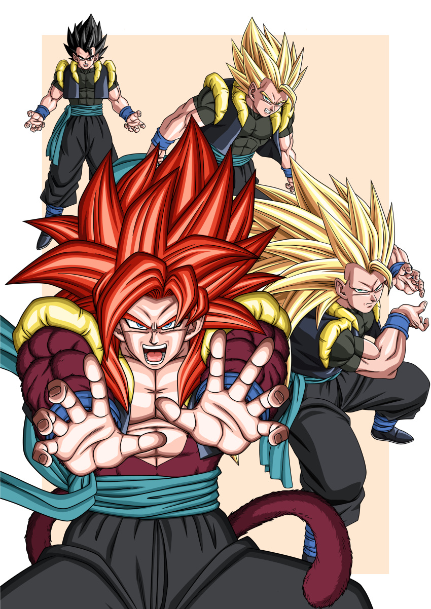 absurdres, bare_pecs, biceps, black_pants, dbkenkyuusei, dragon_ball, dragon_ball_heroes, earrings