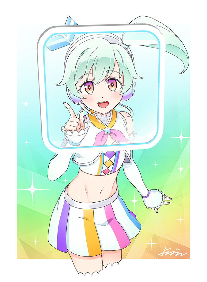 1girl, :d, aikatsu!_(series), aikatsu_friends!, bare_shoulders, blush, card, cropped_legs