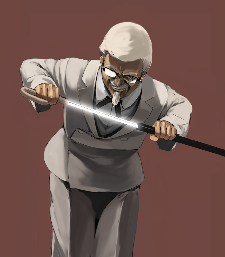 colonel_sanders, facial_hair, formal, glasses, grin, kfc, kfc_(company), kuroko_(piii)