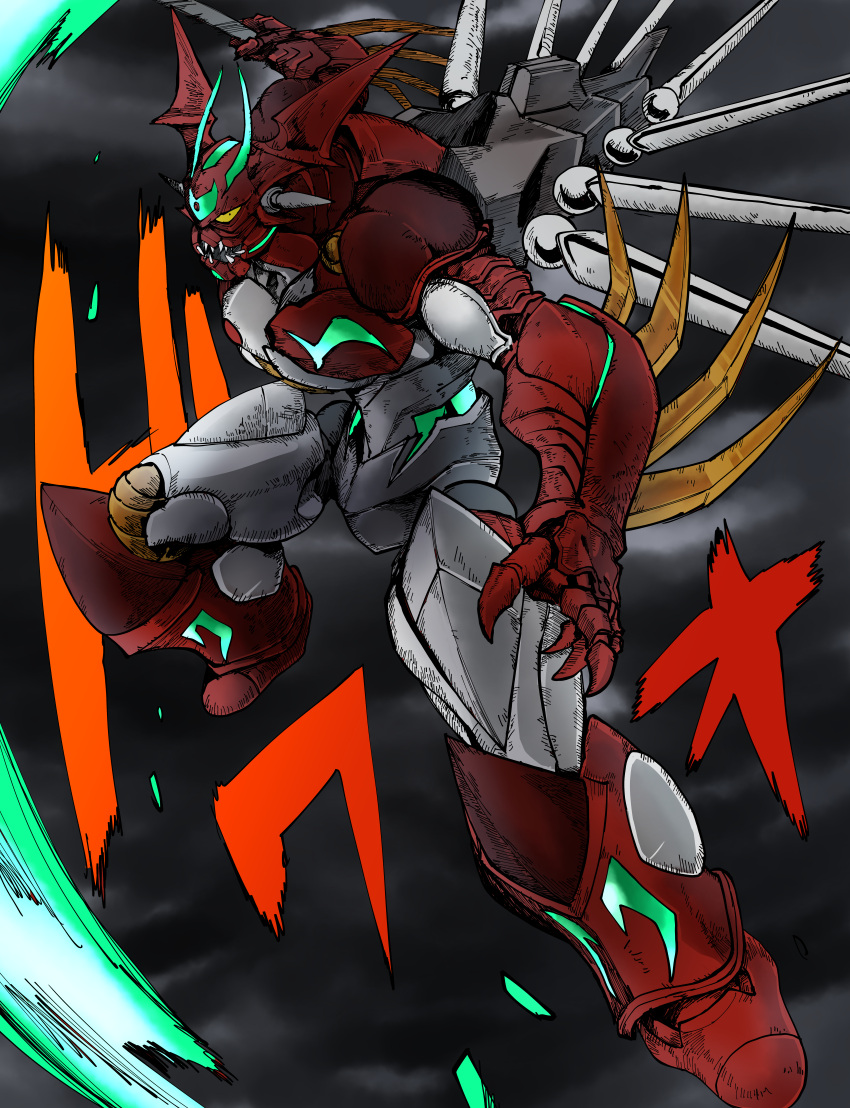 absurdres, amakawa_mayu, clouds, cloudy_sky, getter_arc, getter_robo, getter_robo_arc, highres