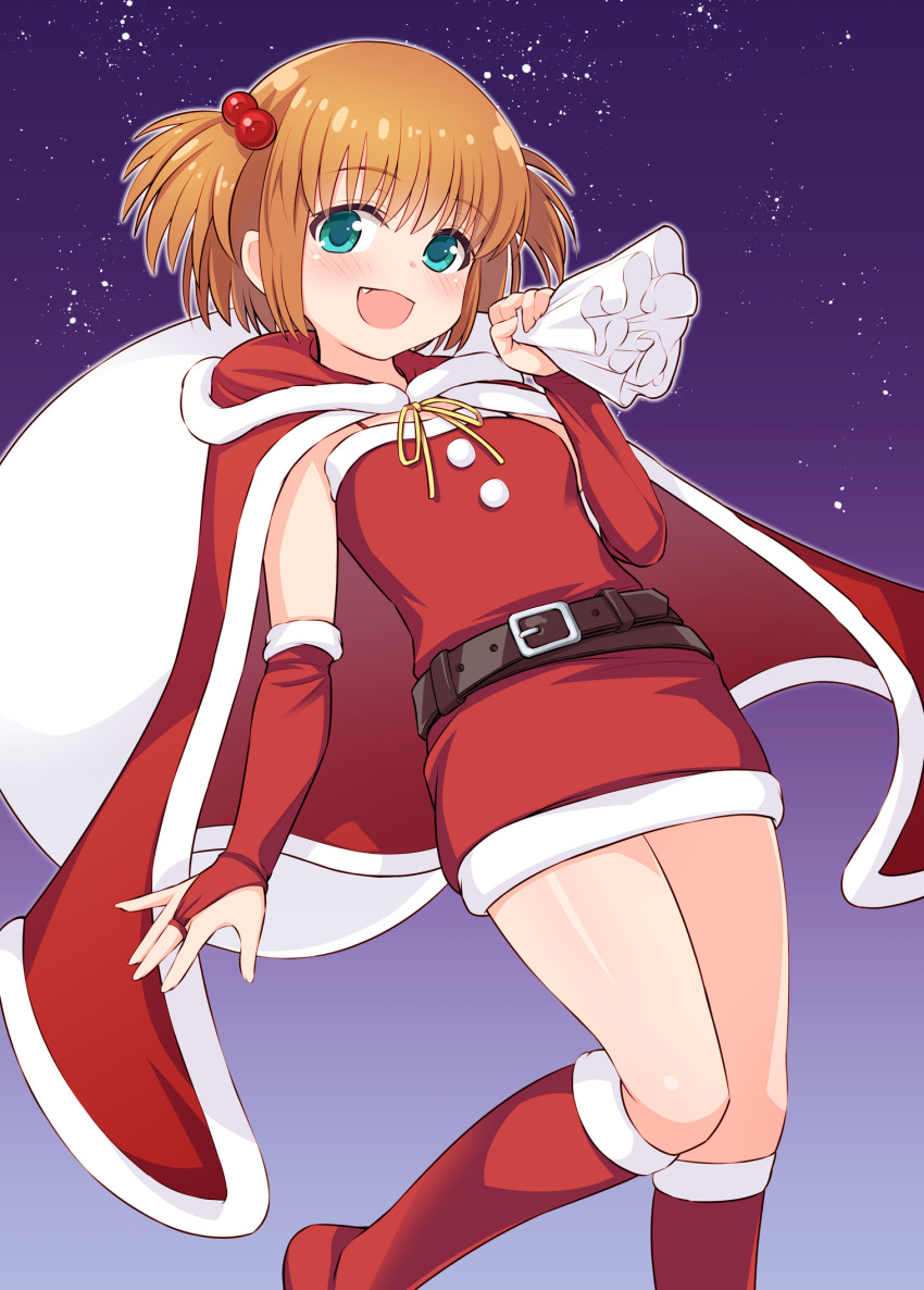 1girl, aqua_eyes, bangs, belt, black_belt, blush, boots, bridal_gauntlets