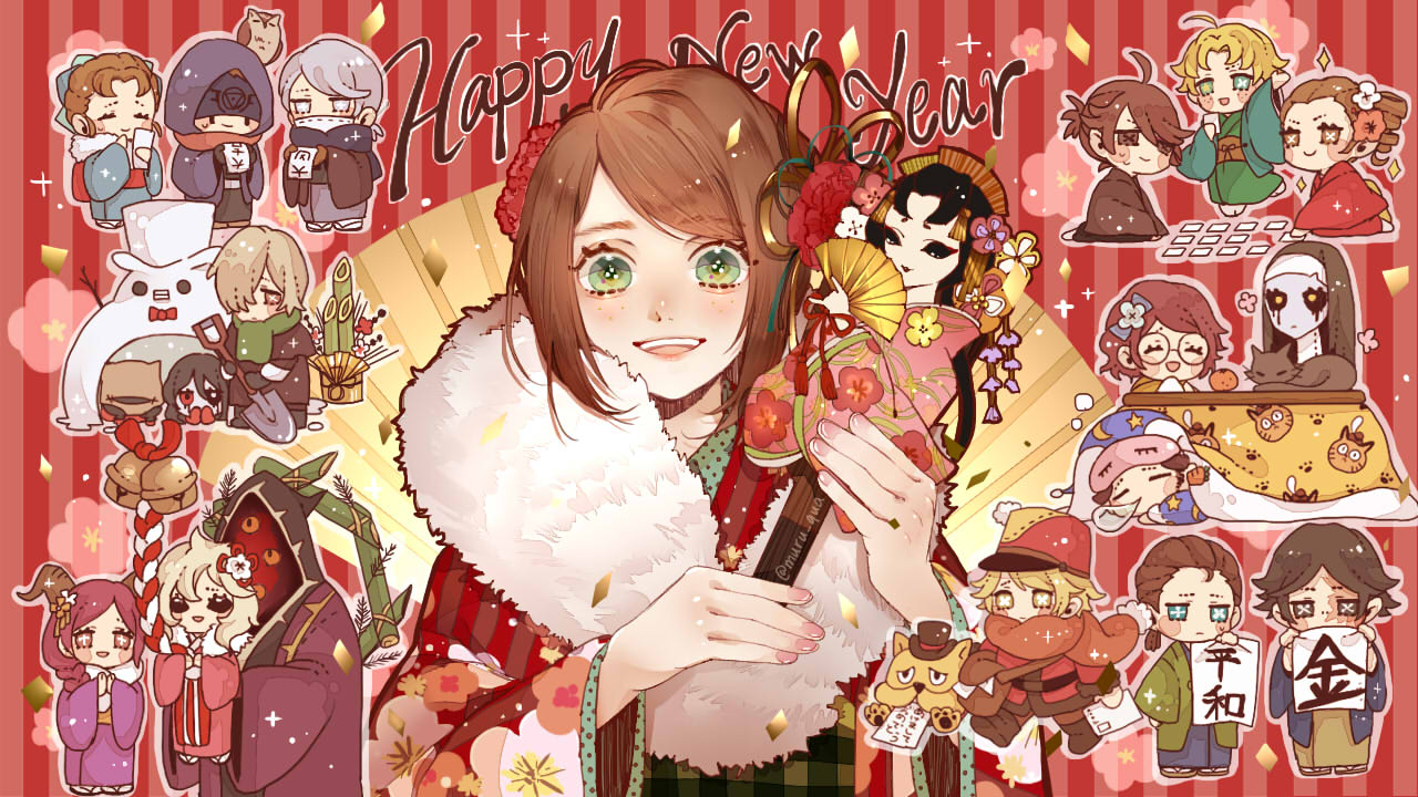 6+boys, 6+girls, aesop_carl, andrew_kreiss, ann_(identity_v), bell, bird, black_hair