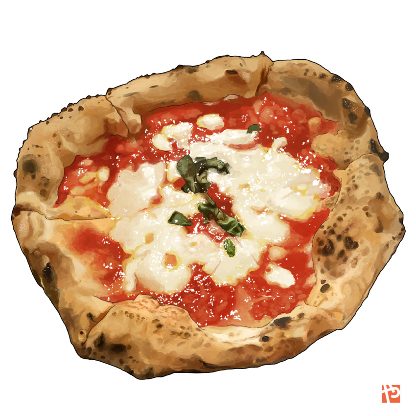 cream, food, food_focus, garnish, no_humans, original, pizza, simple_background