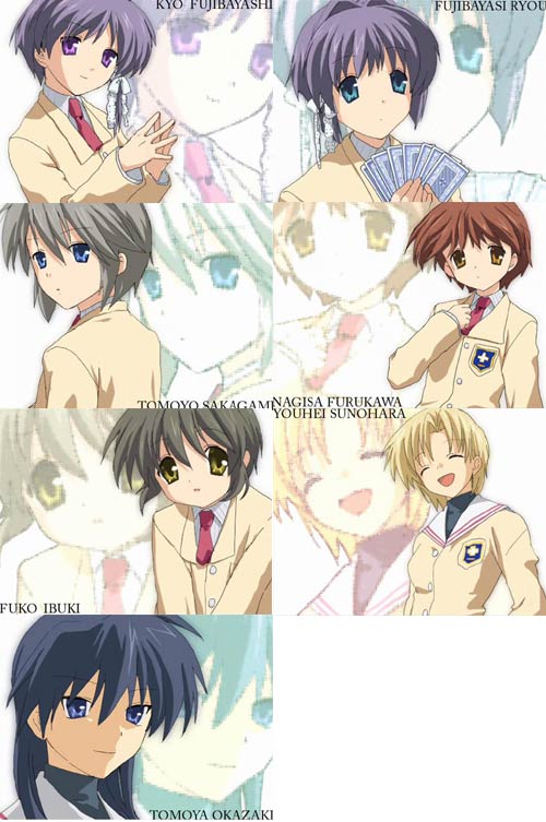 fujibayashi_kyou, fujibayashi_ryou, furukawa_nagisa, genderswap, ibuki_fuuko, ibuki_fuutarou, okazaki_tomomi, okazaki_tomoya