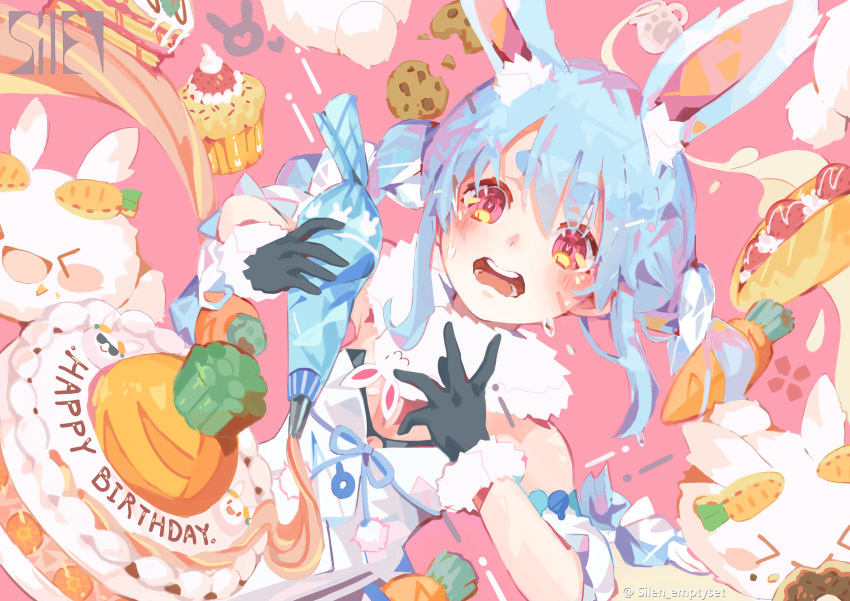 !, 1girl, absurdres, animal_ear_fluff, animal_ears, artist_logo, bangs, black_gloves