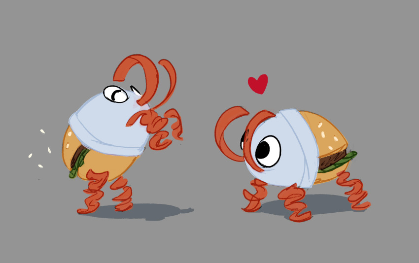 absurdres, black_eyes, bug, bugsnax, bunger, closed_eyes, floating_heart, food