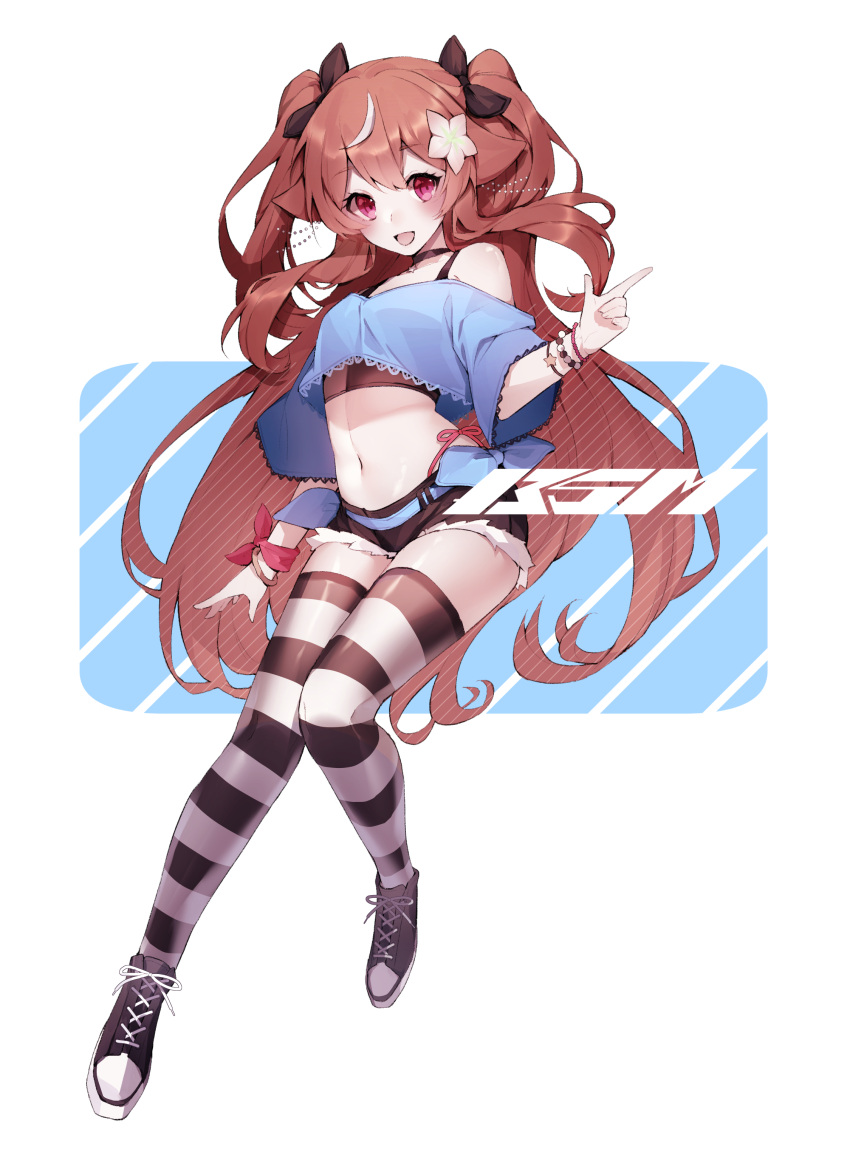 1girl, :d, absurdres, animal_ears, bakaouzi999, belt, black_footwear, blue_belt