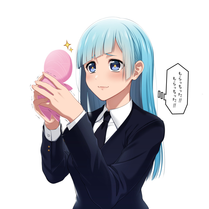 +_+, 1girl, absurdres, bangs, black_jacket, black_neckwear, blue_eyes, blue_hair