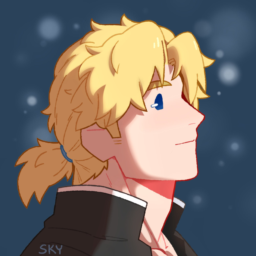 1boy, alternate_costume, alternate_hairstyle, bangs, blonde_hair, blue_eyes, boku_no_hero_academia, casual