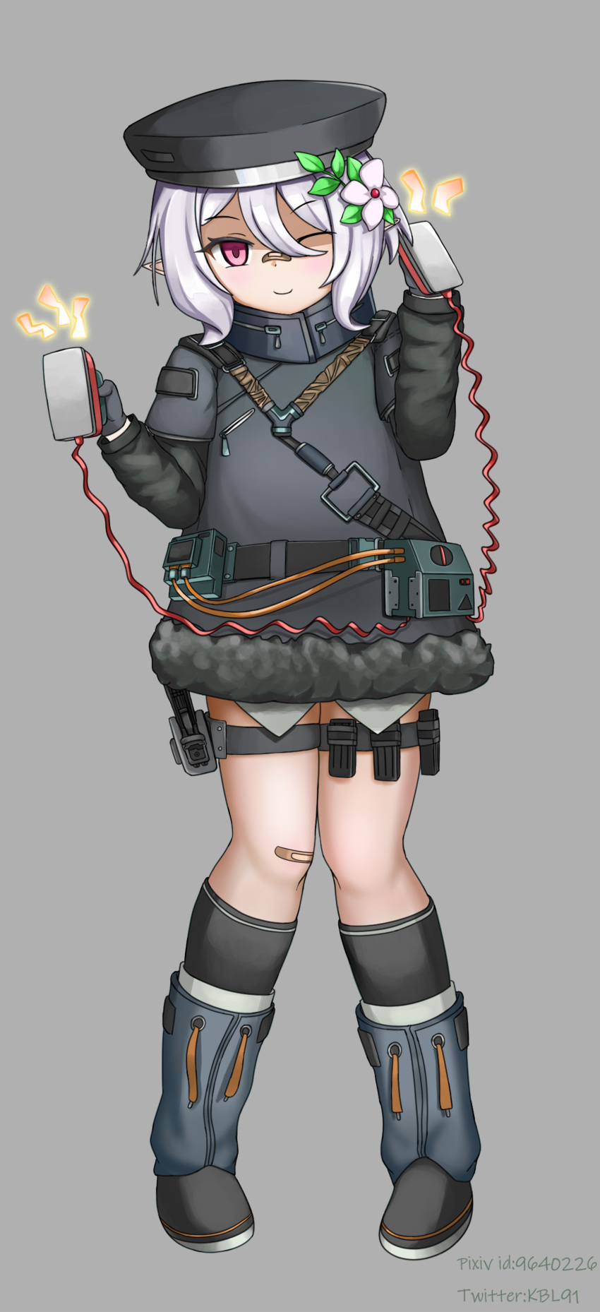 1girl, absurdres, bandaid, bandaid_on_knee, bandaid_on_nose, bangs, blush, cosplay