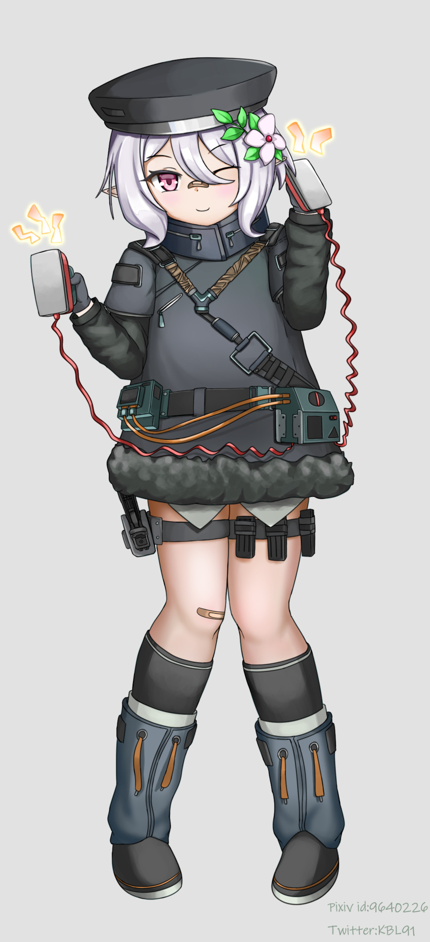 1girl, absurdres, bandaid, bandaid_on_knee, bandaid_on_nose, bangs, blush, cosplay