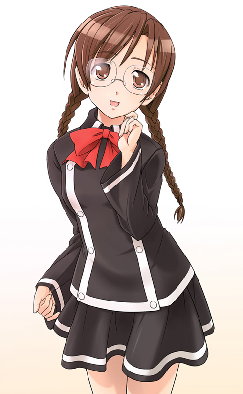 braid, brown_eyes, brown_hair, clala, e20, glasses, quiz_magic_academy, twin_braids