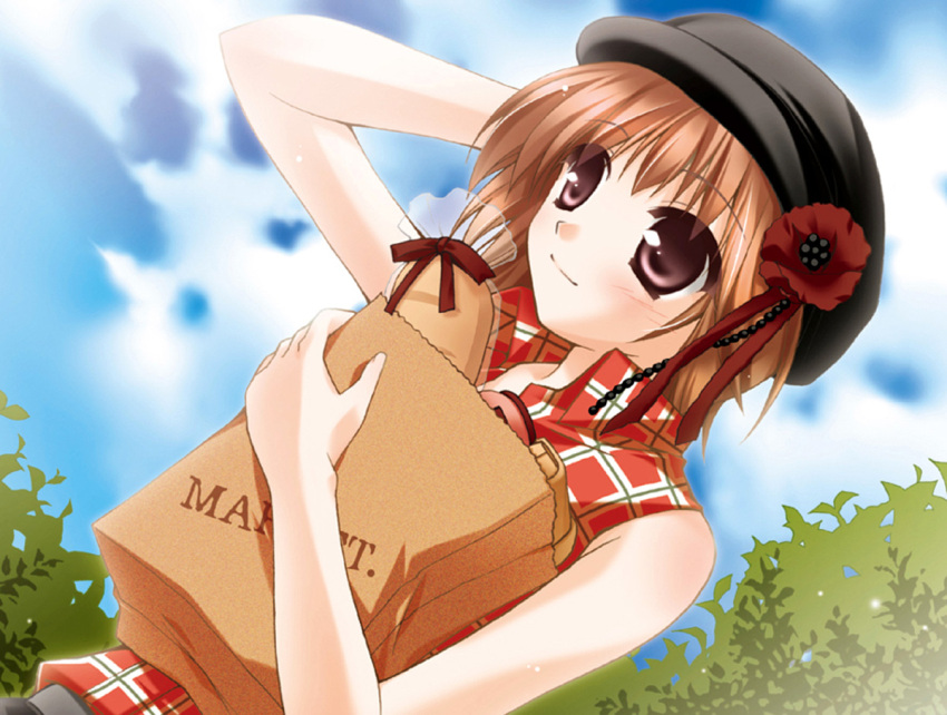 crystal_dolls, food, groceries, hat, minase_(artist), minase_lin, short_hair