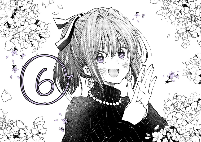 1girl, absurdres, bangs, black_sweater, blush, bukiyou_na_senpai, eyebrows_visible_through_hair, highres