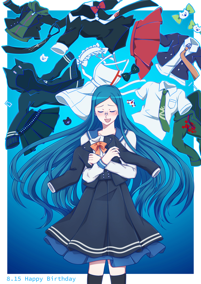 1girl, alternate_costume, animal_hood, apron, apron_removed, bangs, bear_hair_ornament, belt