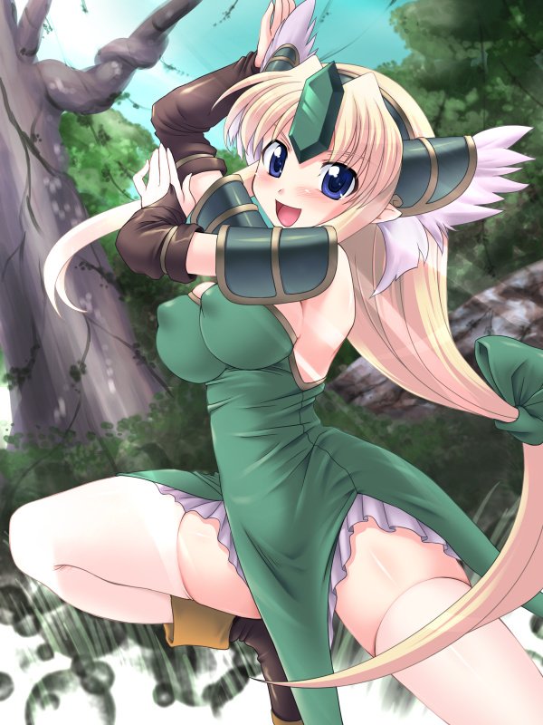 blue_eyes, blush, breasts, iinchou_(seto_no_hanayome), liese, long_hair, parody, pointy_ears