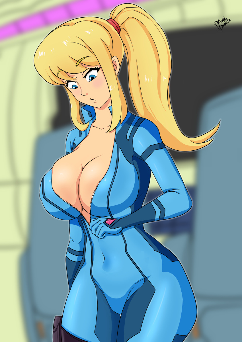 absurdres, bodysuit, breasts, highres, masterdoodle, metroid, metroid_fusion, nintendo