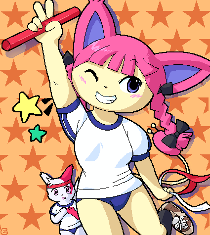animal_ears, blush, furry, g-sun, pokemon, smile, tail, wink