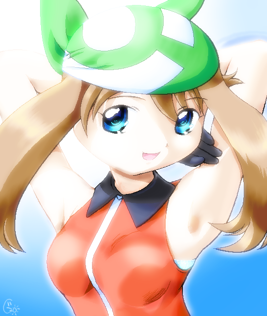 cleavage, cute, g-sun, pokemon, smile