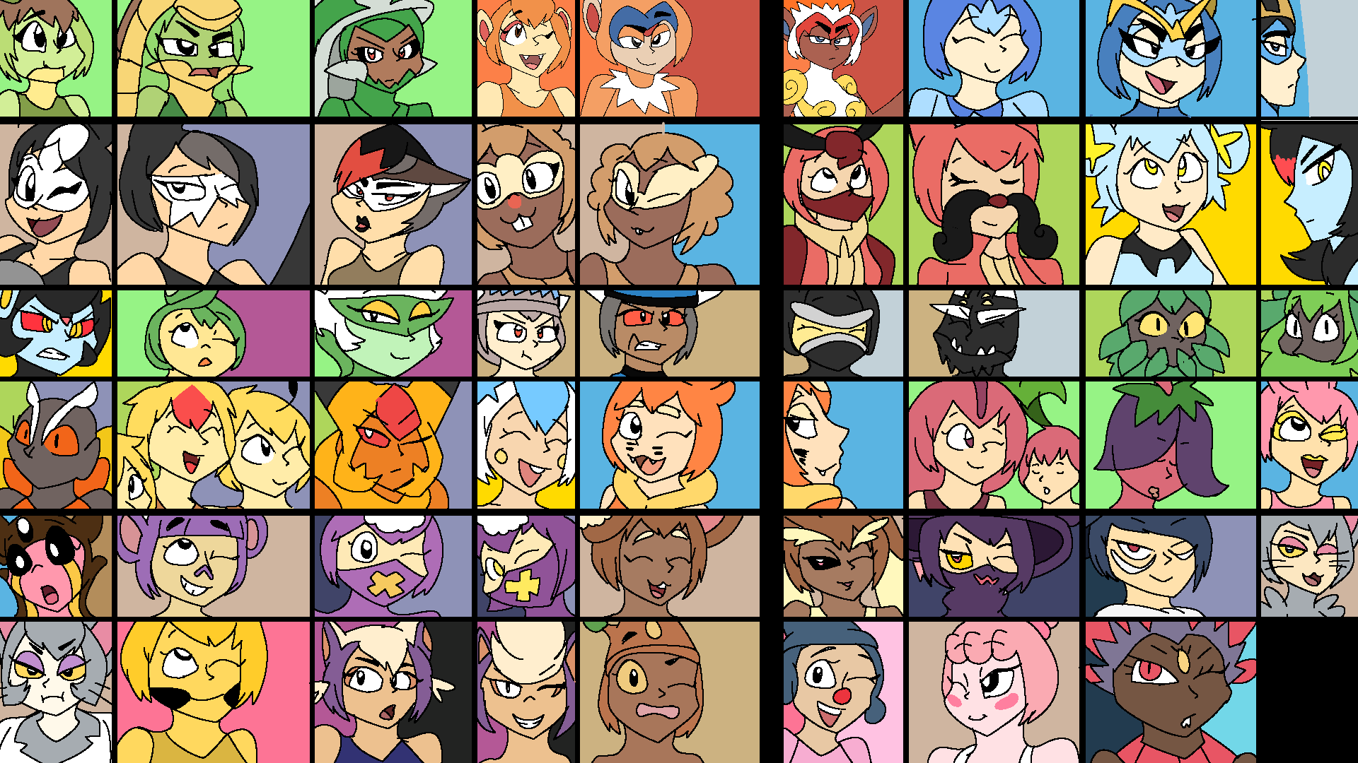 1boy, 6+girls, aipom, ambipom, anasia123, bastiodon, bibarel, bidoof