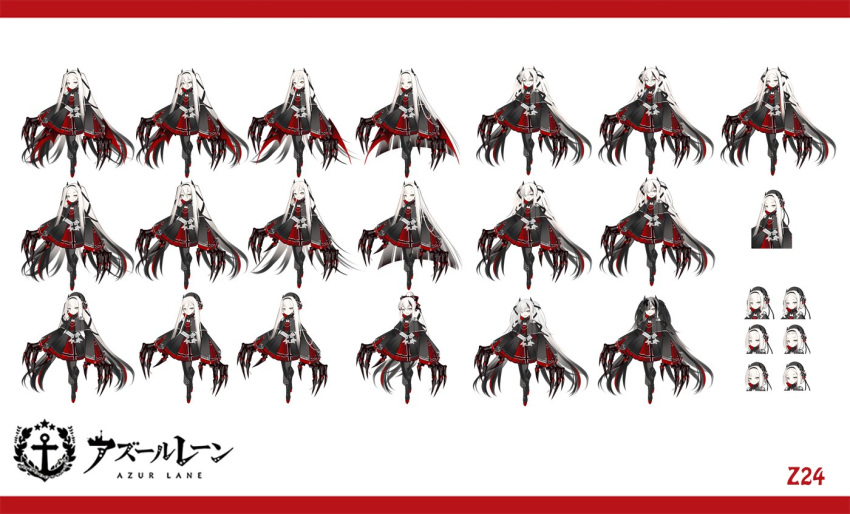 1girl, azur_lane, black_dress, black_hair, black_ribbon, character_name, claw_(weapon), claws